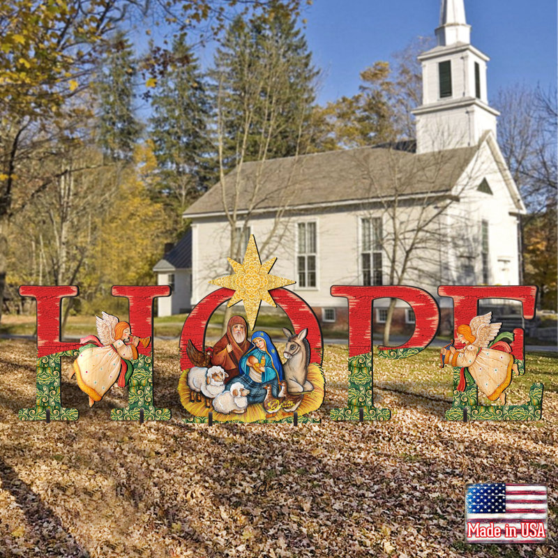Hope Nativity Yard Lawn Art