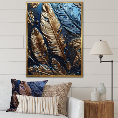 «Misael Gold Feather Glamour I», reproduction sur toile