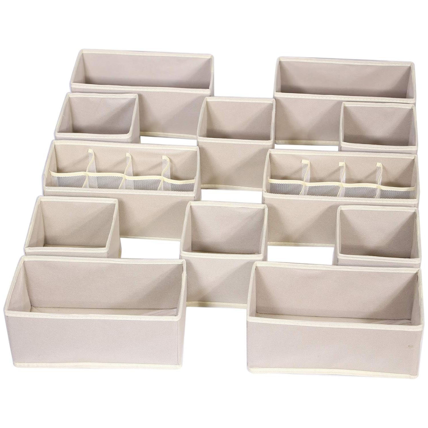 Hokku Designs 12 Pack Foldable Drawer Organizer Dividers Cloth Storage ...