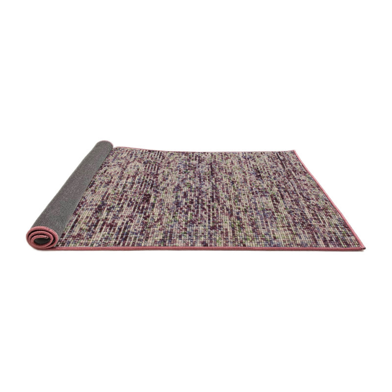 Tapis mauve/ivoire contemporain, Rond 5 pi