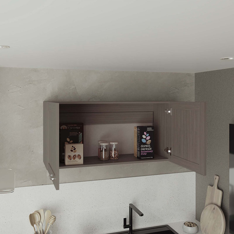Armoire de rangement Zurich, double porte, large, une tablette, cuisine, armoire de rangement, Gris