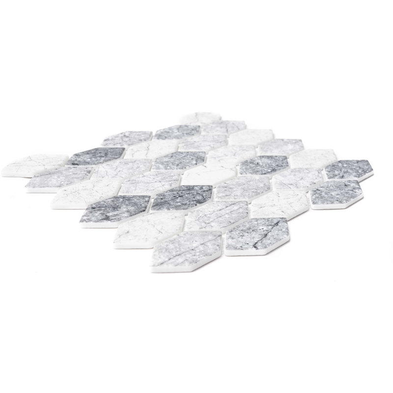 Recycled Serenity 12" x 11" Glass Mosaic Wall Tile, Gray
