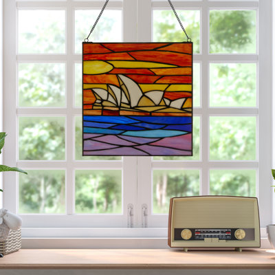 Dippold 12"H Sydney Opera House-Stained Glass Window Panel
