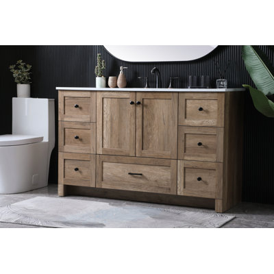 Soma 54'' Single Bathroom Vanity with Engineered Marble Top