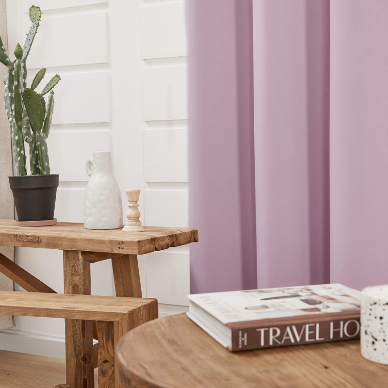 Thermal Insulated Room Darkening Grommet Curtain Panels (Set of 4), 42" W x 108" L, Light Pink