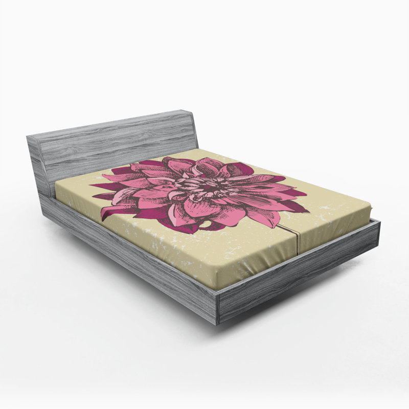 Microfiber Floral Fitted Sheet, Full Fitted Sheet