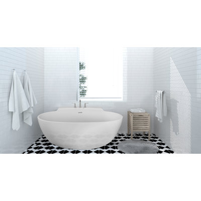 Guthrie 58'' x 36'' Soaking Solid Surface Bathtub