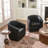 Oscar 29" W Water Resistant Faux Leather Swivel Barrel Chair-1943771484