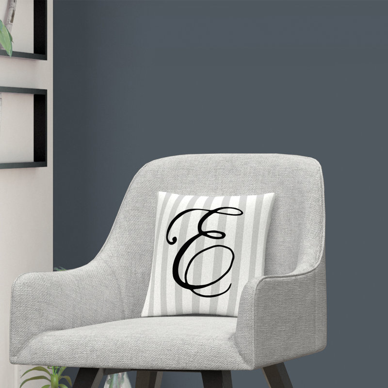 ABC Striped Throw Pillow, E