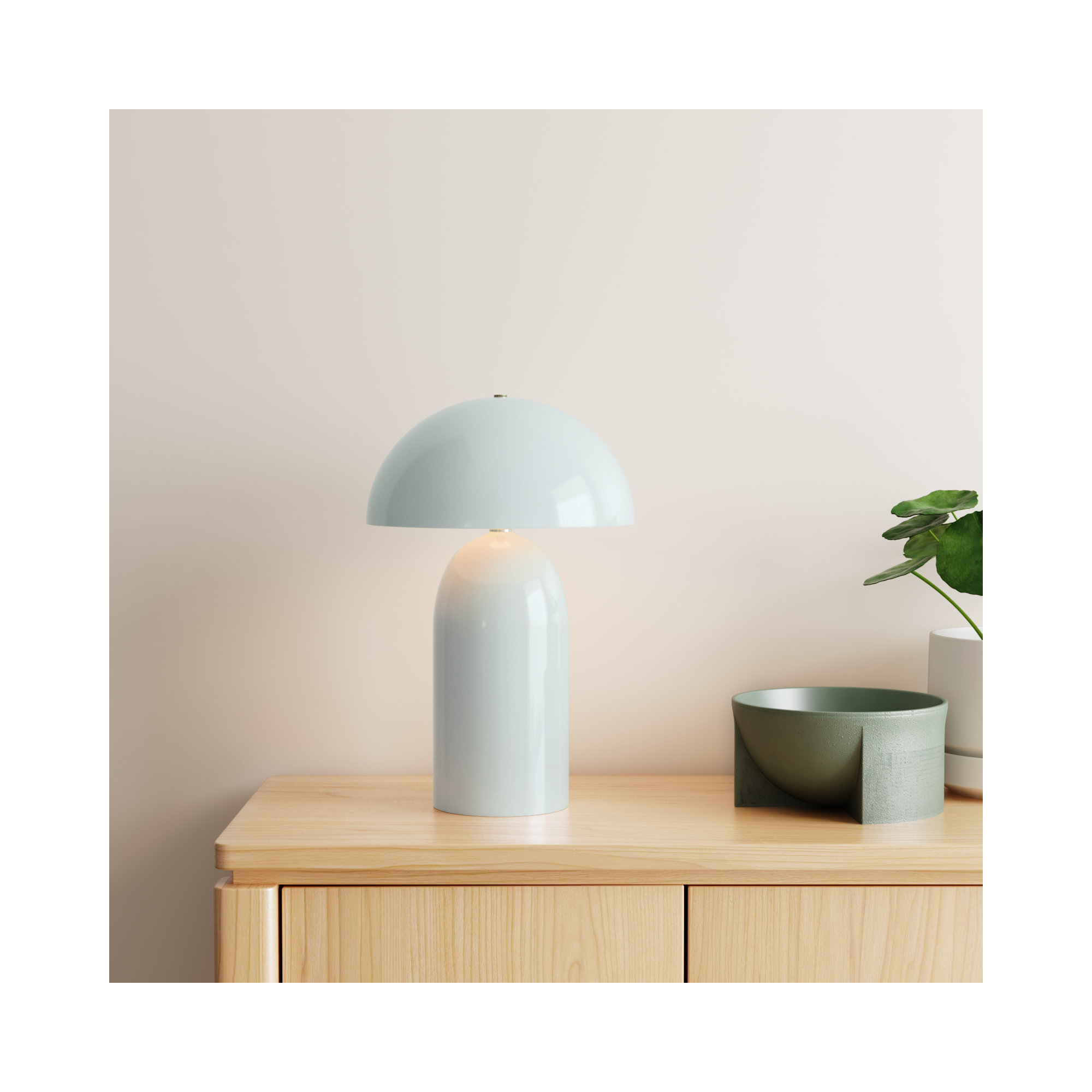 Percy Ceramic Table Lamp, Gloss White