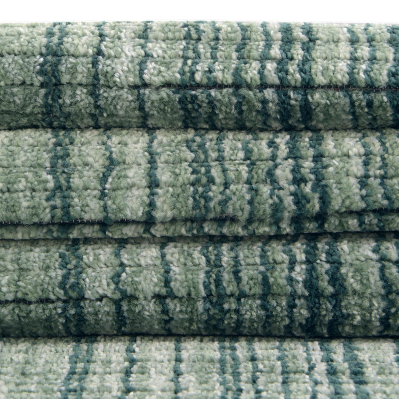 Tapis d'intérieur rayé Hulsey, Green, Rond 5 pi 3 po