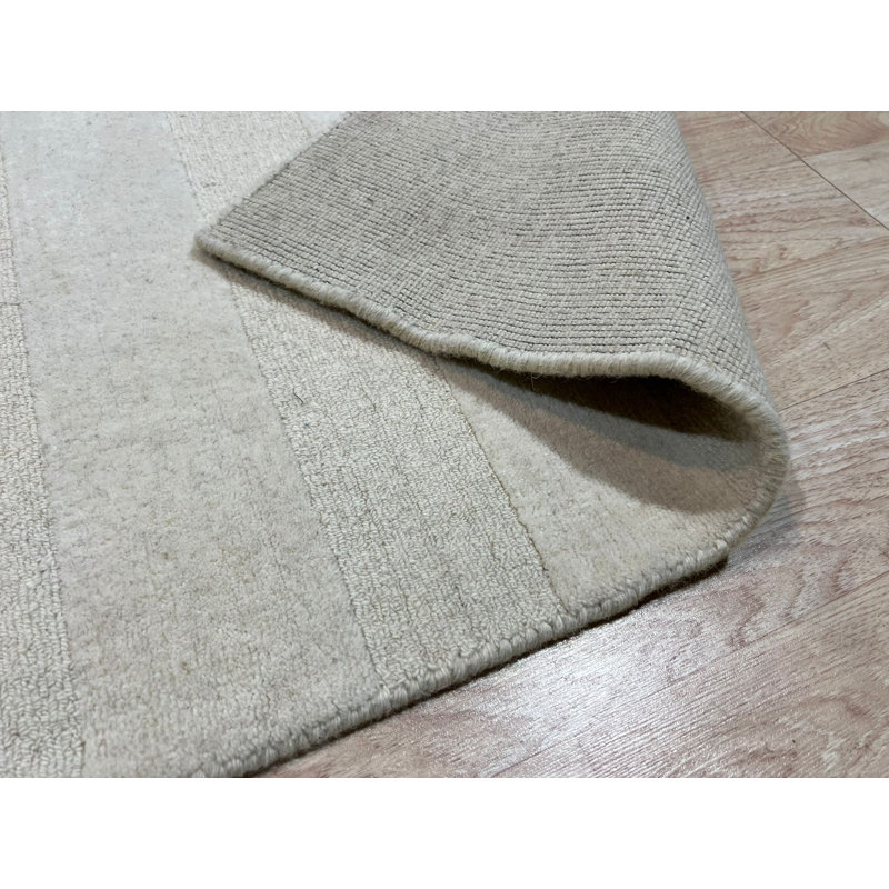 Tapis noir et blanc moderne en laine noué à la main, Rectangle de 10 pi x 14 pi