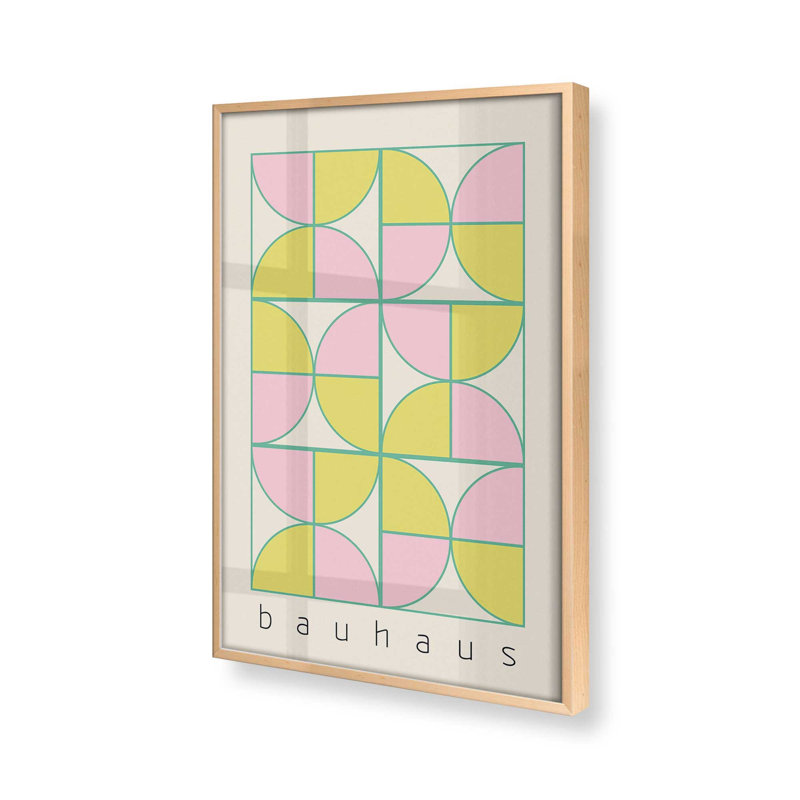 «Bauhaus Pastel Play» par Looks Printables, Papier encadré érable brut, H 37 po x l 25 po x P 1,25 po