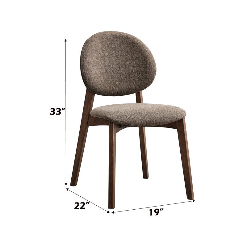 Paire de chaises d'appoint en lin brun - moderne et élégante pour toute salle à manger et noyer (2) ajoutant de l'élégance à votre pièce