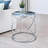 Stylish Parlen Blue Marble End Table – Chrome Finish Base and Durable Composite Wood for Elegant Décor