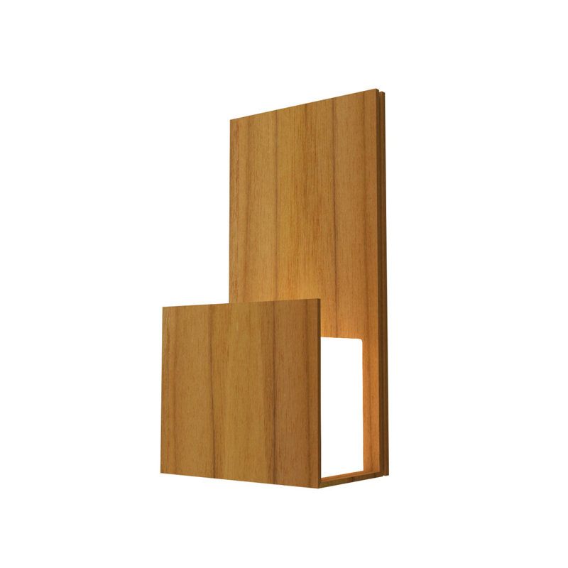 Manufactured Wood Flush Mounted Sconce, Teak