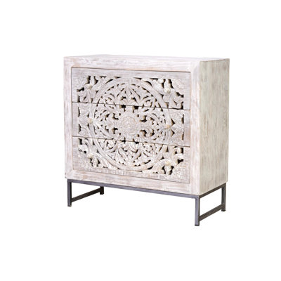 Zylstra Solid Wood 80 cm W Chest of 3 Drawers