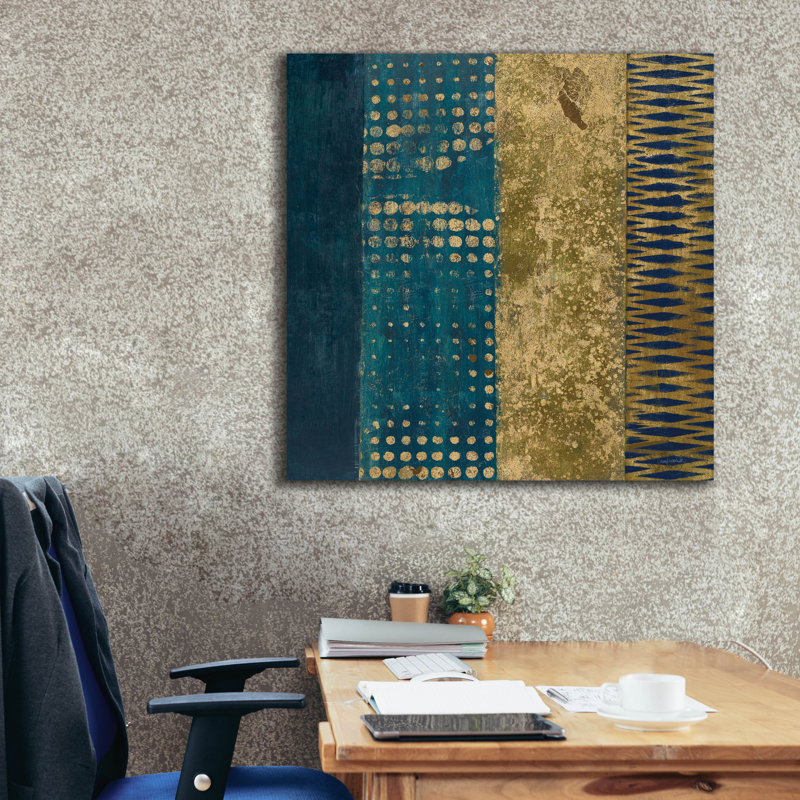  «Juxtapose 3 Metallic» par Cheryl Warrick, art mural sur toile, 37 po x 37 po