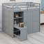 Lit mezzanine avec garde-robe, bureau et tablettes-1583836306