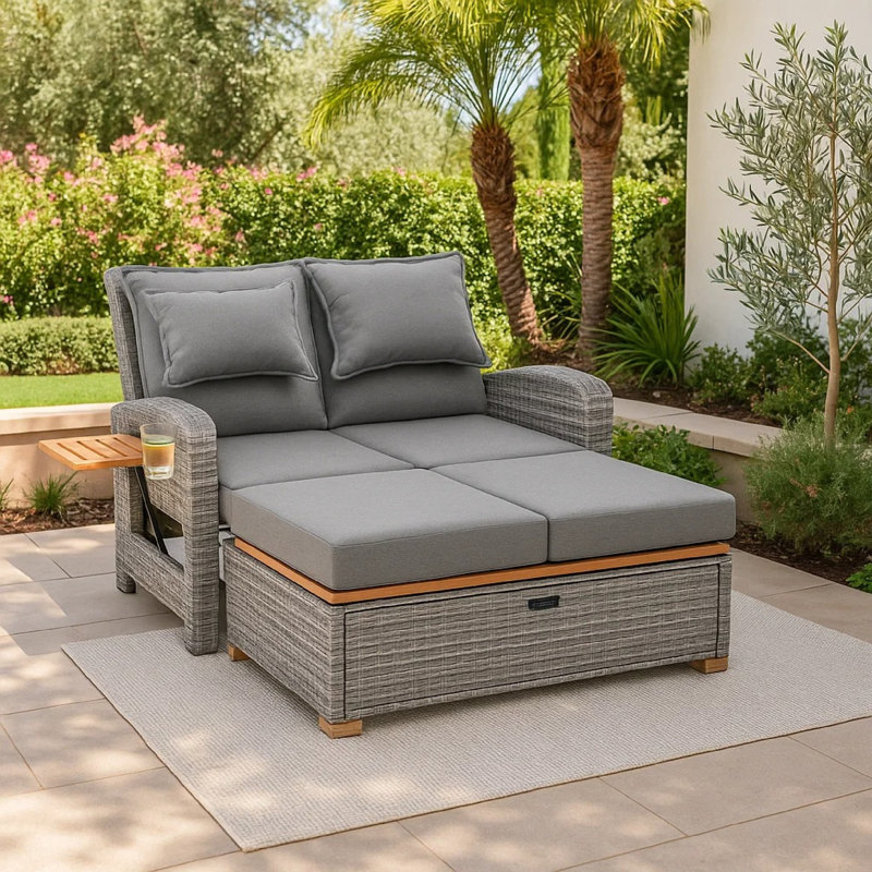 Banc de rangement inclinable avec coussins Timy