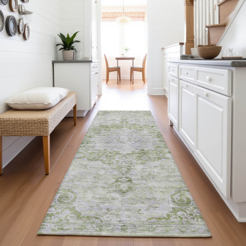 Premium Machine Washable Larock AMF1238 Global Rug, Runner 2'3" x 7'6"