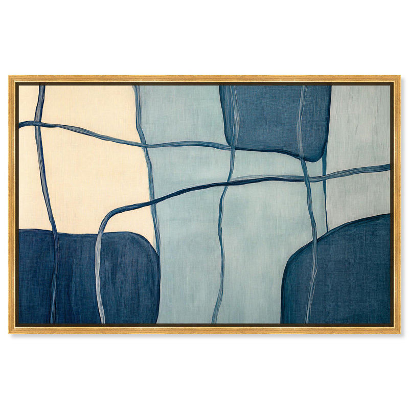 Convergence Canvas, art mural minimaliste par , Cadre flottant doré, H 17 po x l 25 po