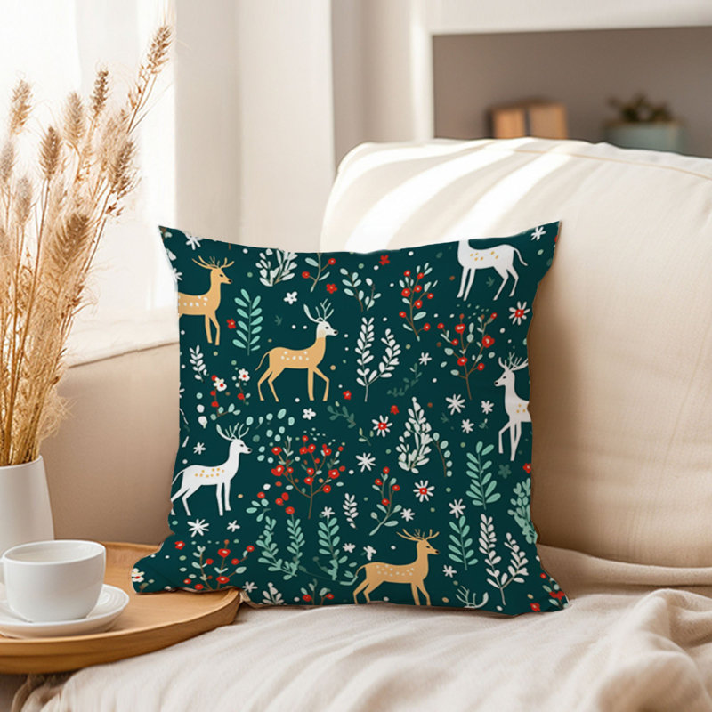 Holiday Christmas Reindeer II Modern, 16"H x 16"W