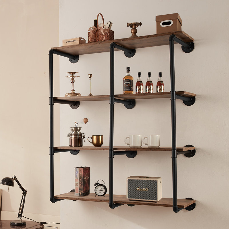 4 Piece Square Steel Floating Shelf