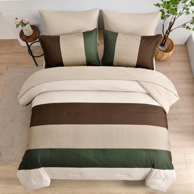 7 Pieces Bohemian Damask Comforter Set Soft Lightweight Microfiber All Season Bedding Set