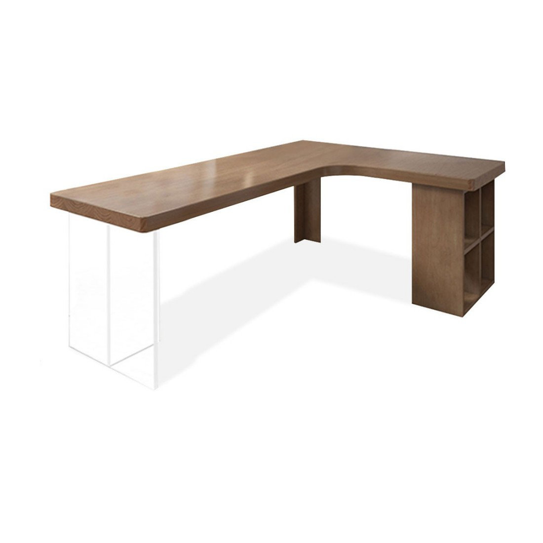 East Urban Home Nut-brown L-Shaped Solid Wood Executive Desk - Wayfair ...