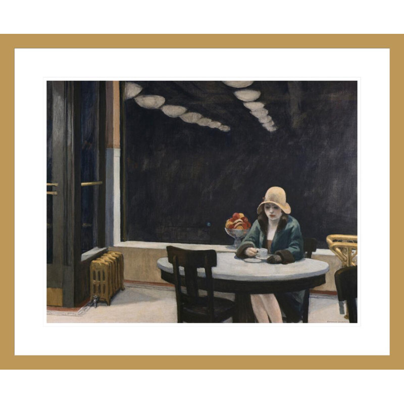 Automat by Edward Hopper -Framed Giclee Print, 23.5" H x 28.29" W