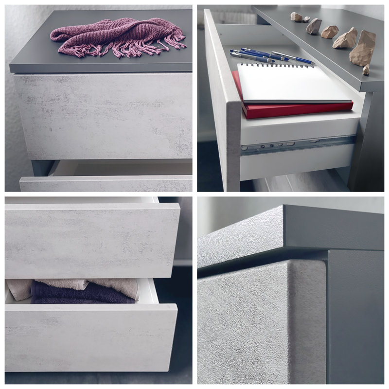Ayomi Storage Unit Accent Chest, Hanging anthracite/white matt