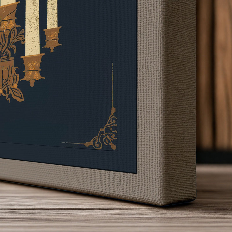 Candlelight Ceremony Art Deco - Wrapped Canvas, 24x16 - 61.0 x 40.6 cm, Taupe Border