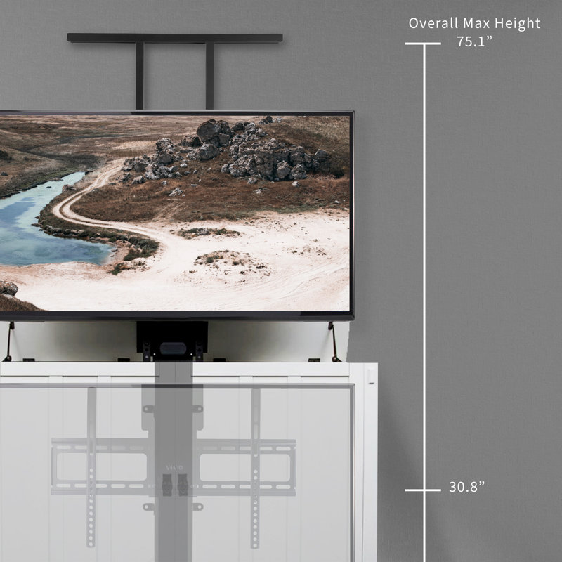 Black Motorized TV Stand Lift for 32" to 55" Screens