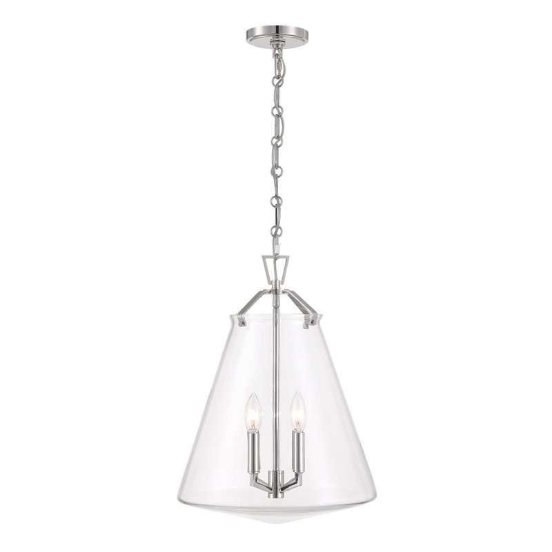 Luminaire suspendu 4 lumières Alanya, Nickel