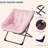 Faux Fur Saucer Chair Foldable Lounge Chair, Rabbit Fur Comfy Lazy Chair with Heavy Duty Metal Frame, No Assembly Cozy Accent Chair for Bedroom Dorm Gaming Room Living Room-1726187299