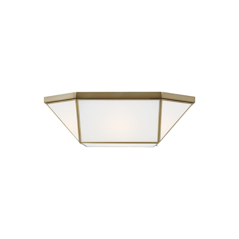 Jhoselin Glass Flush Mount, Satin Brass