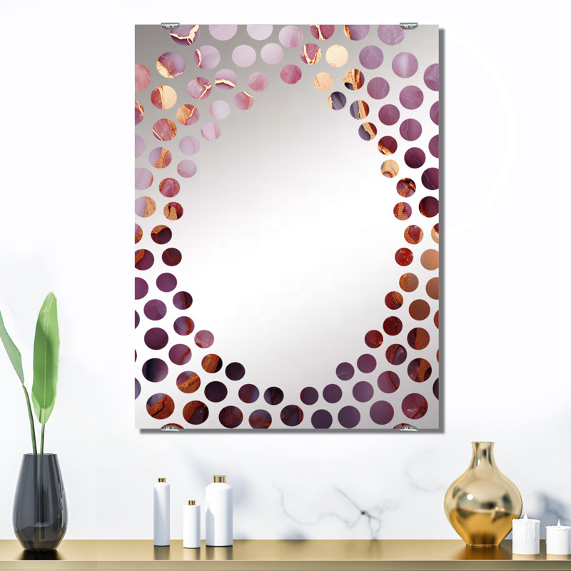 Popham - Décoration murale miroir en marbre abstrait, 32 po x 24 po, Sherwin