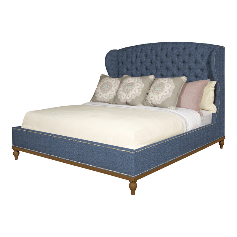 Emma Queen Upholstered Panel Bed, Navajo, Yes, Navada Blue