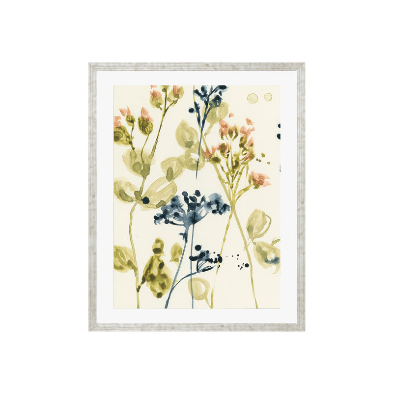 Blush Buds II Painting by Jennifer Goldberger, 12"H x 12"W, Gold