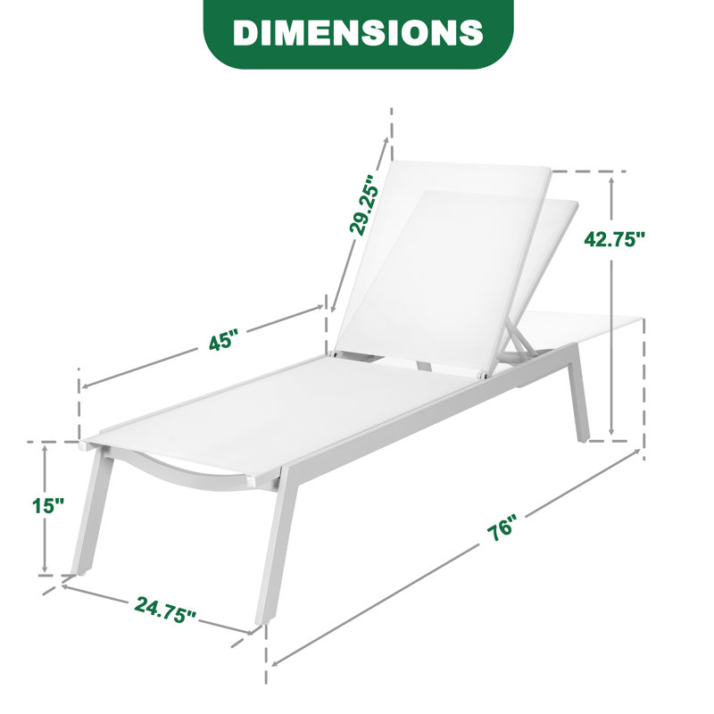 Outdoor 2-piece PVC-Coated Polyester Deckchair Set With 6-level Adjustment