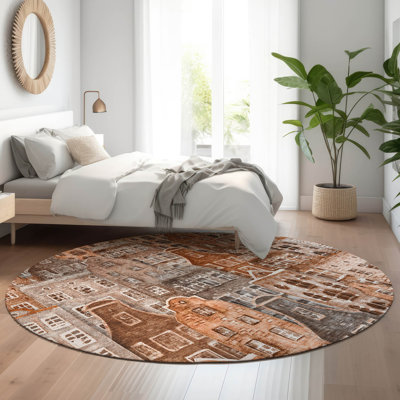 Premium Machine Washable Cerrito AMF600 Paprika Rug