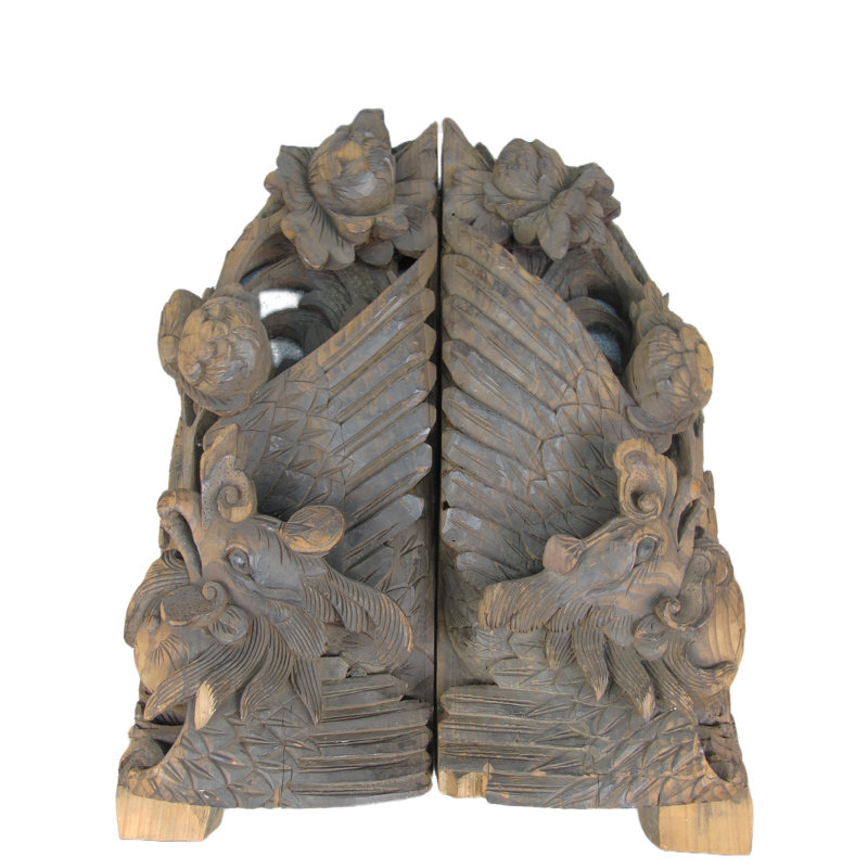 Asian Classic 2 Piece Carvings Sculpture Set