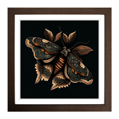 Moth Graphic Art - Framed Print