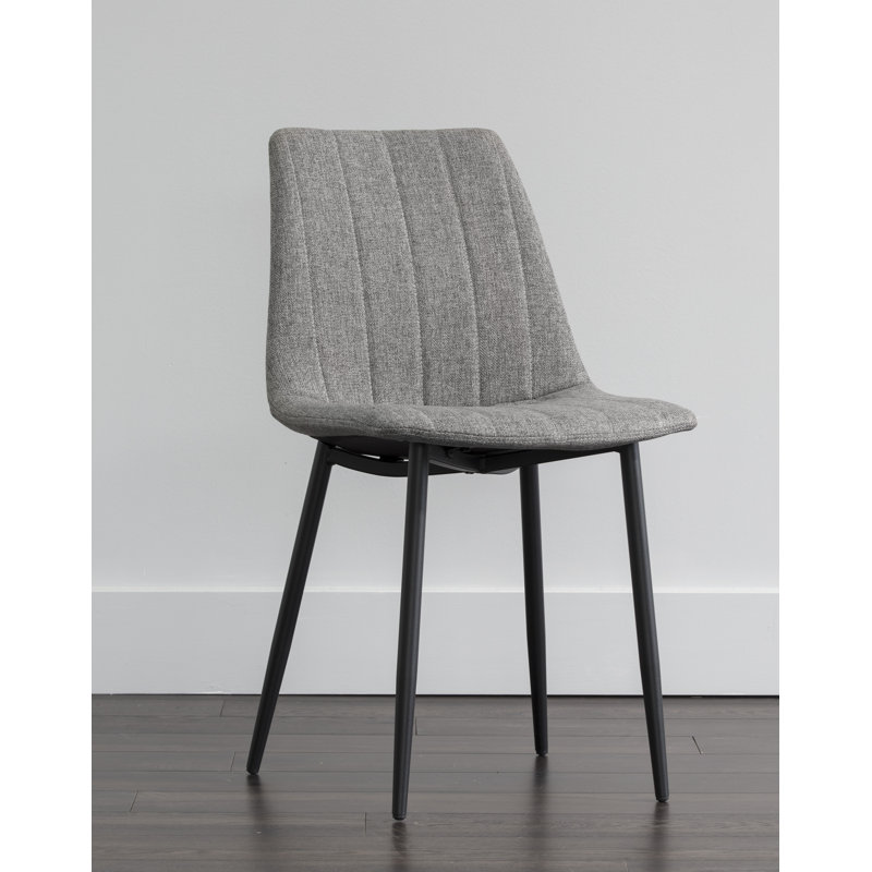 Upholstered Dining Chair, Gray, Black
