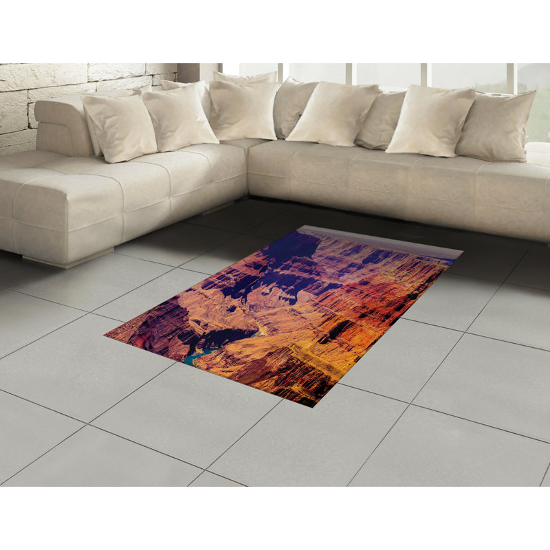 Tapis décoratif à haute densité en fibre de polyester Canyon, Rectangle— 4 pi x 5 pi 8 po