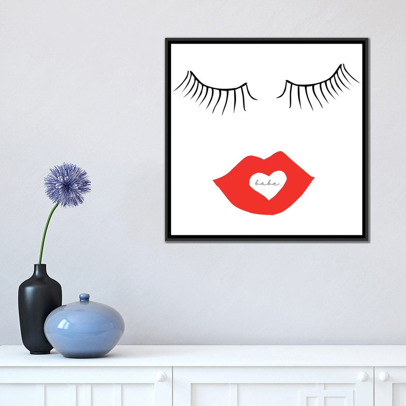 « bébé face », reproduction d’impression sur toile, H 18 po x l 18 po x P 1,5 po, Toile encadrée noire, Pas de tapis