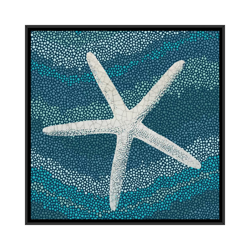 Sea Glass IV, impression sur toile tendue, H 18 po x l 18 po x P 1,5 po, Toile avec cadre noir, Pas de tapis