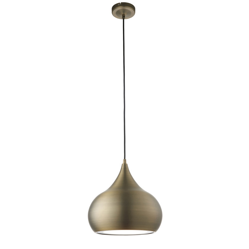 Tessier 1 - Light LED Teardrop Pendant, Matt Antique Brass Effect Plated