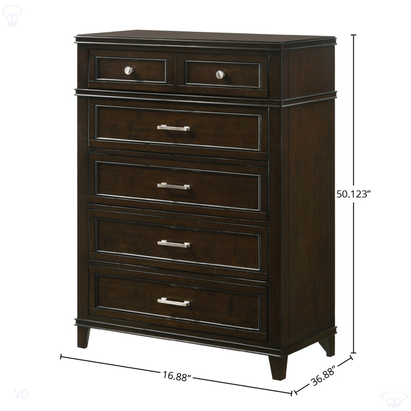 Commode 5 tiroirs, commode moderne, Acajou